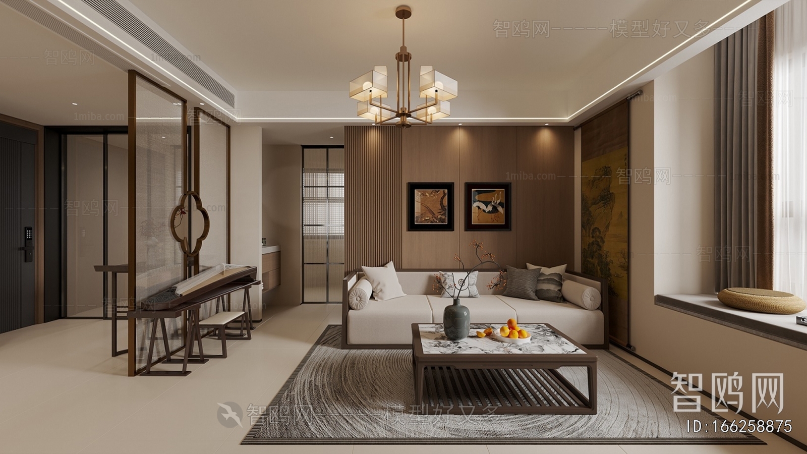 New Chinese Style A Living Room