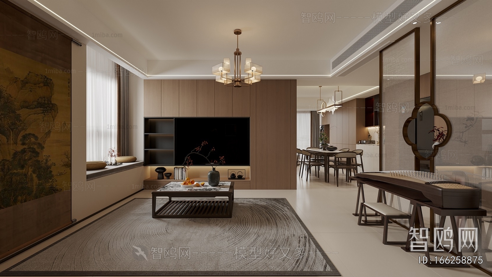 New Chinese Style A Living Room