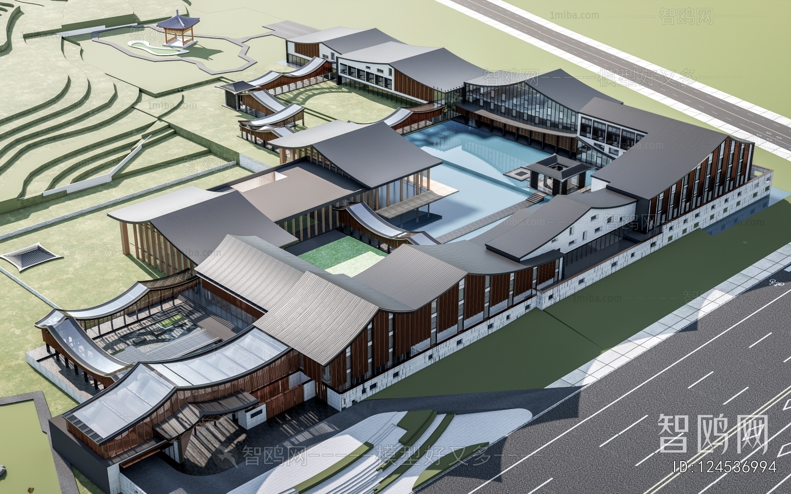 New Chinese Style Architecture Of Artistic Style