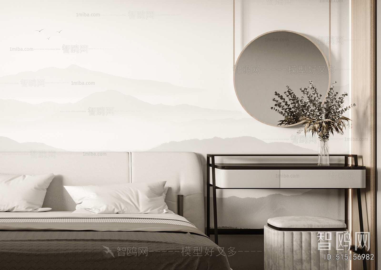 New Chinese Style Double Bed