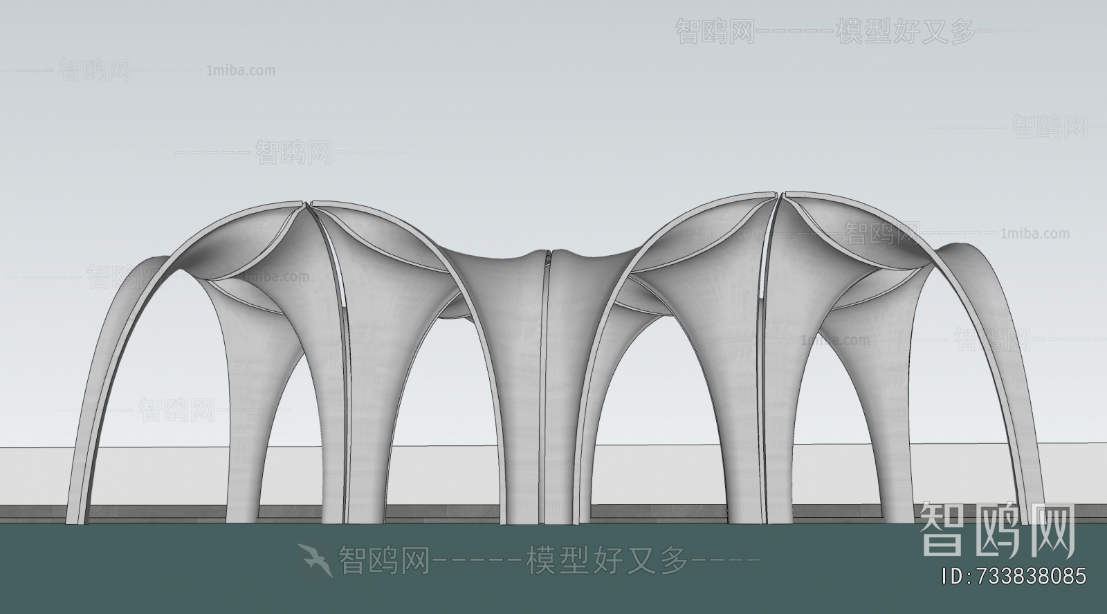 现代户外艺术观赏异形廊架