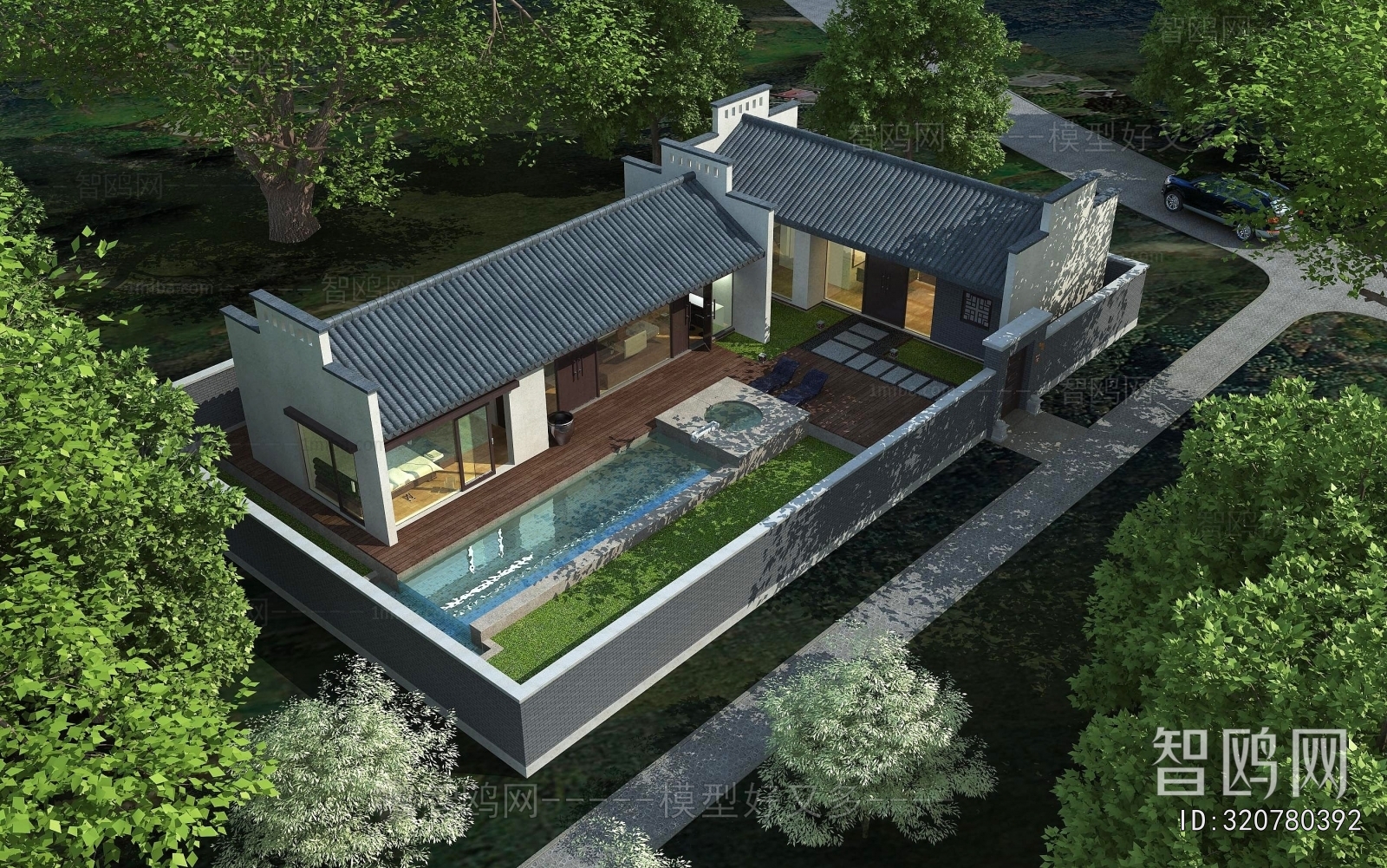 New Chinese Style Appearance Of Commercial Building