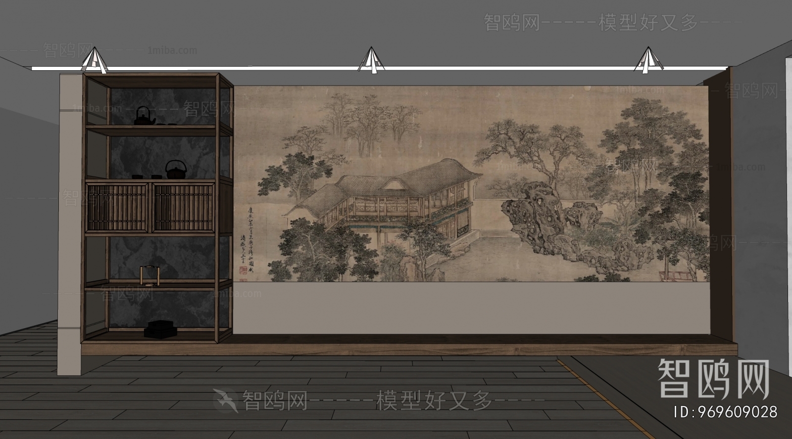 New Chinese Style TV Wall