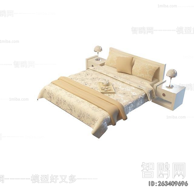 Simple European Style Double Bed