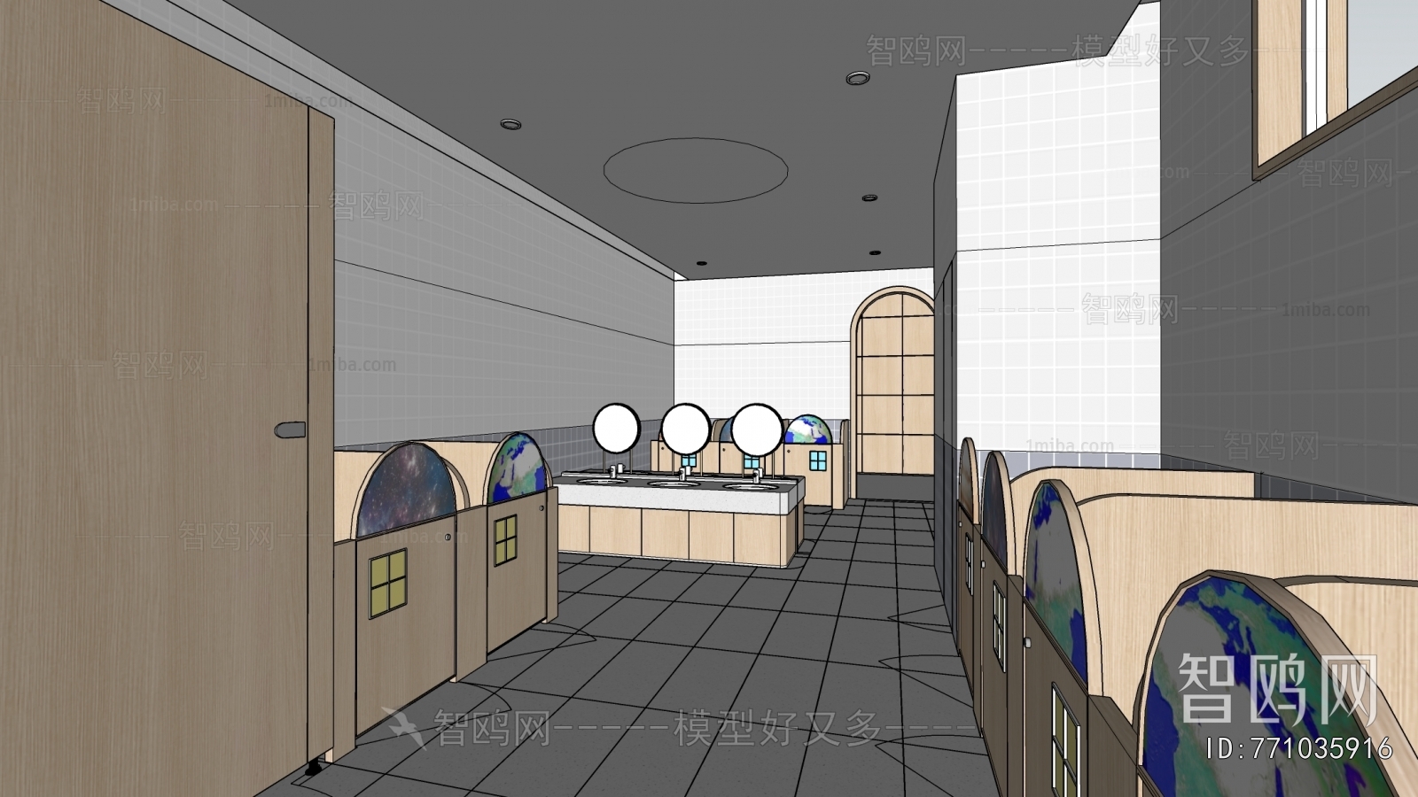 Modern Children's Restroom