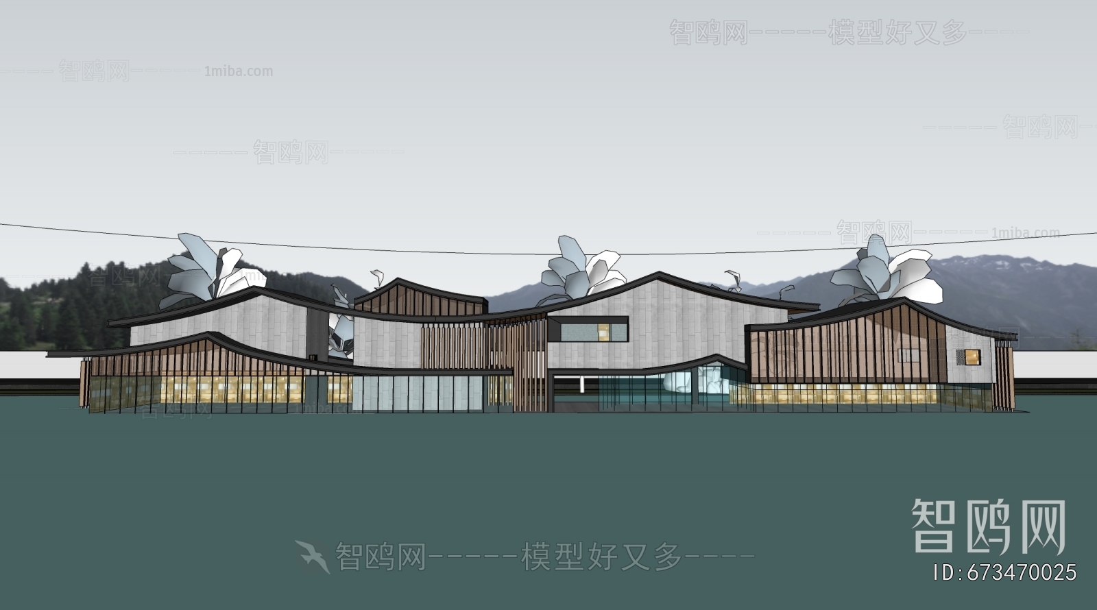 New Chinese Style Architecture Of Artistic Style