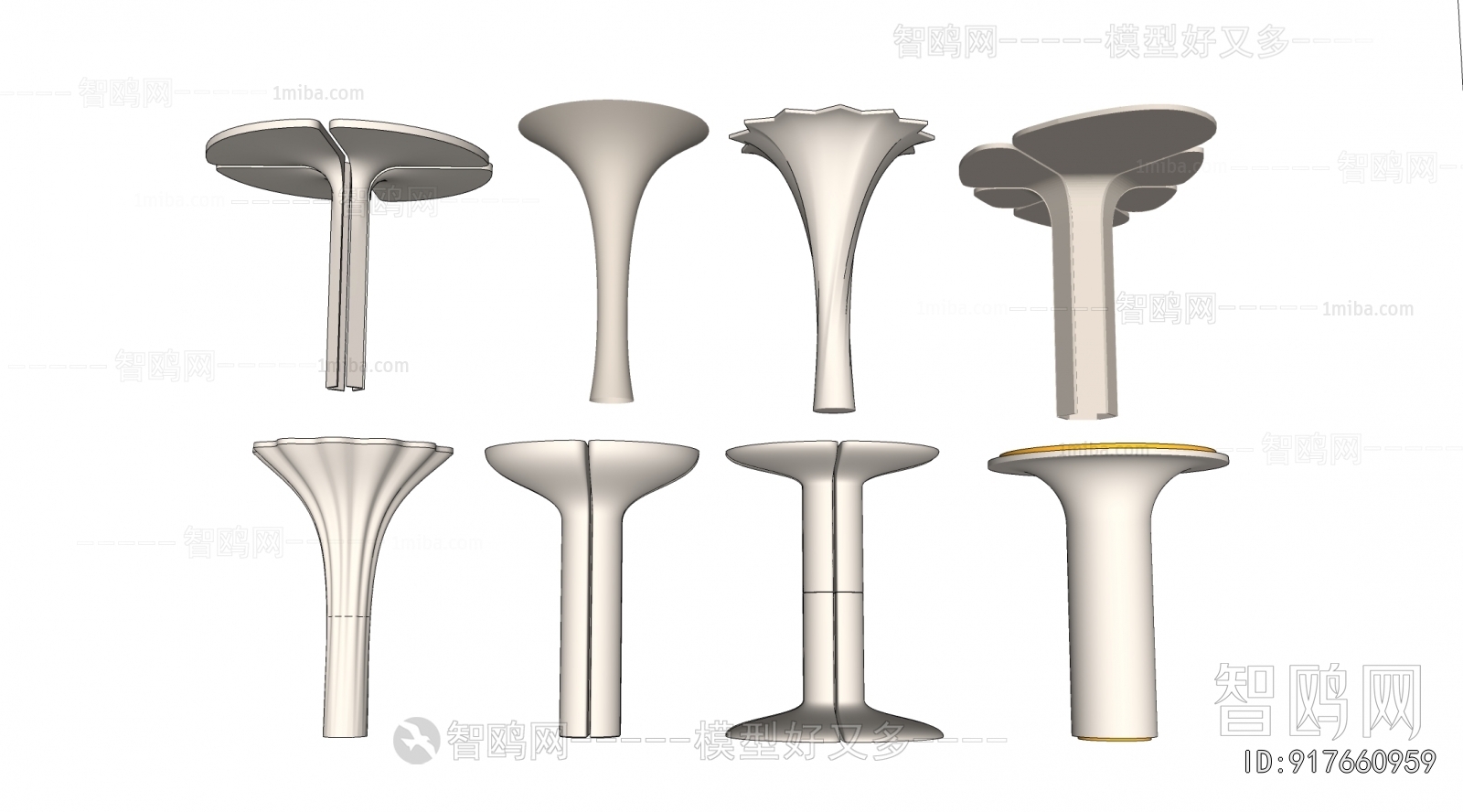 现代装饰异形柱子组合
