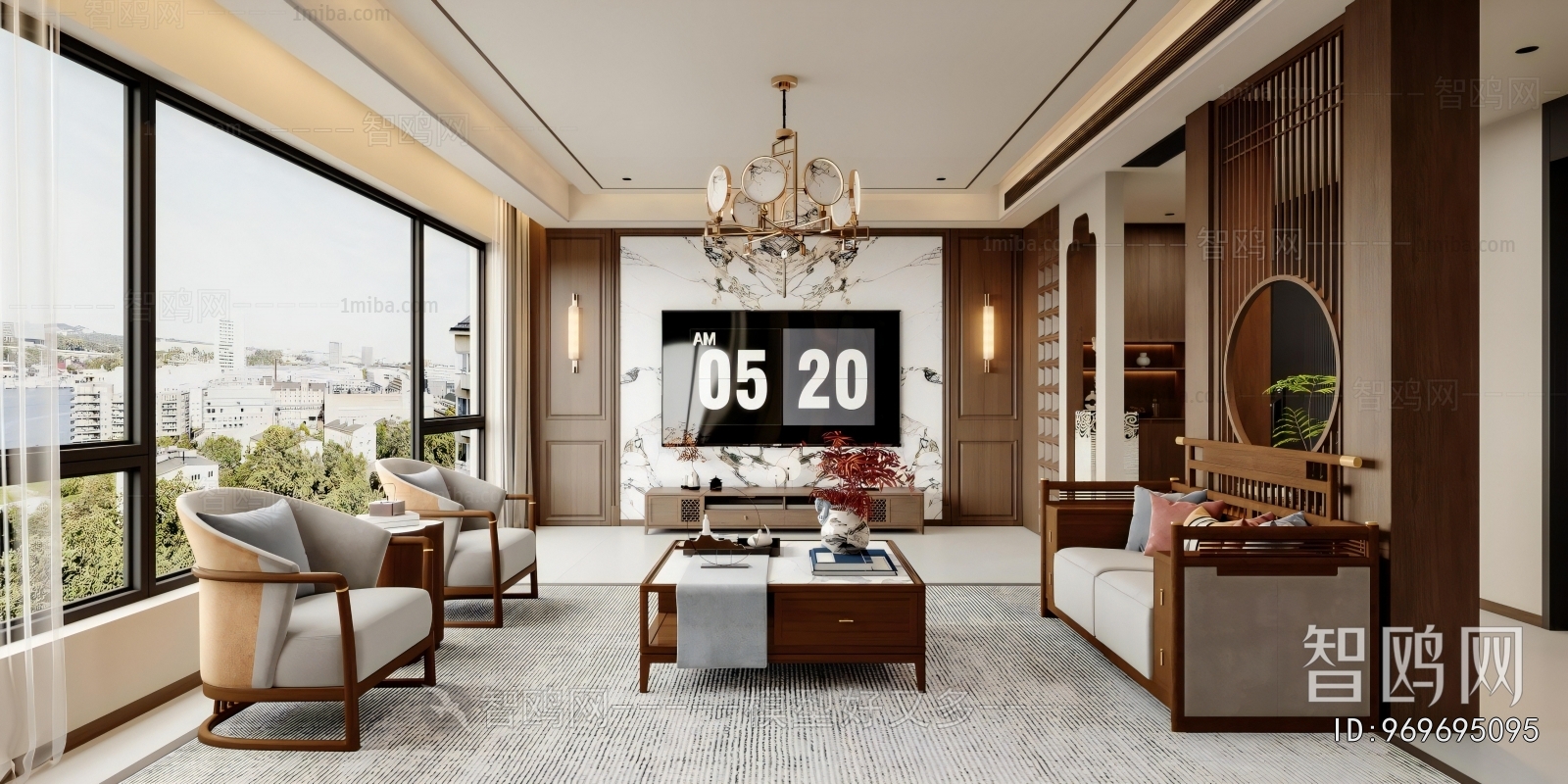 New Chinese Style A Living Room