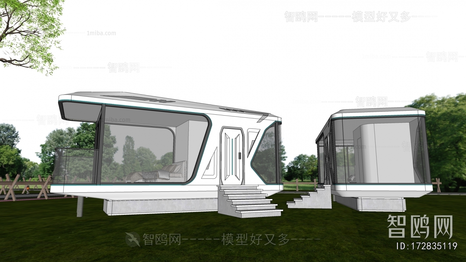 现代太空舱民宿小屋外观
