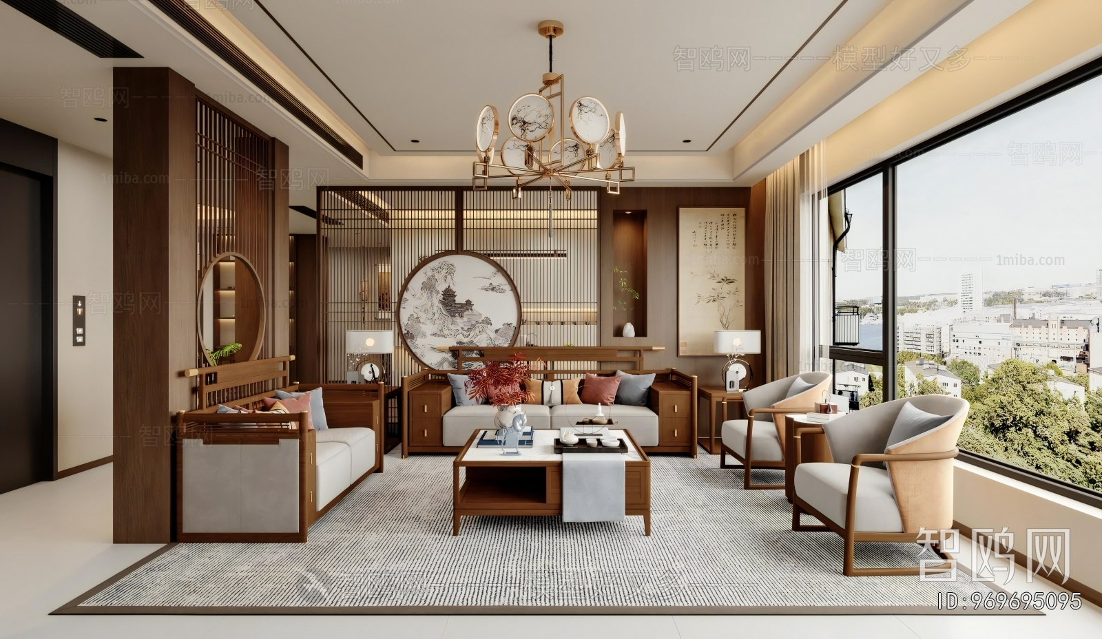 New Chinese Style A Living Room