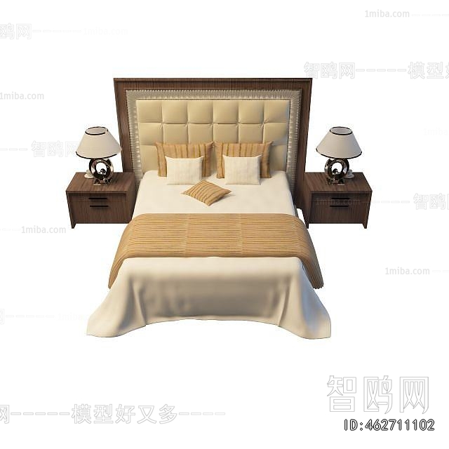 Simple European Style Double Bed