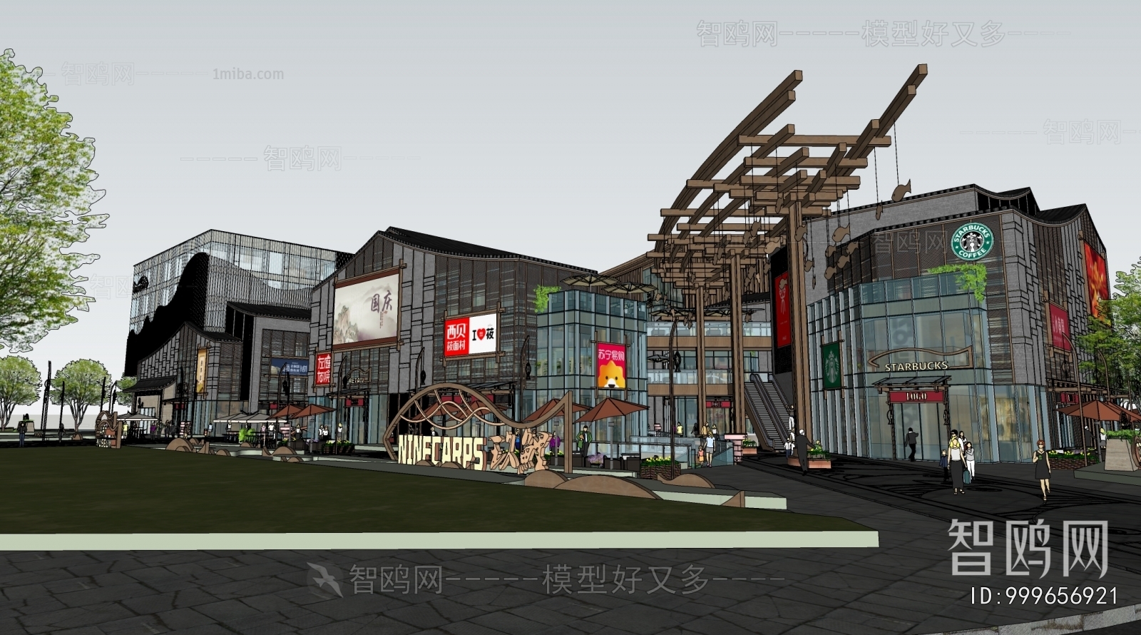 New Chinese Style Appearance Of Commercial Building