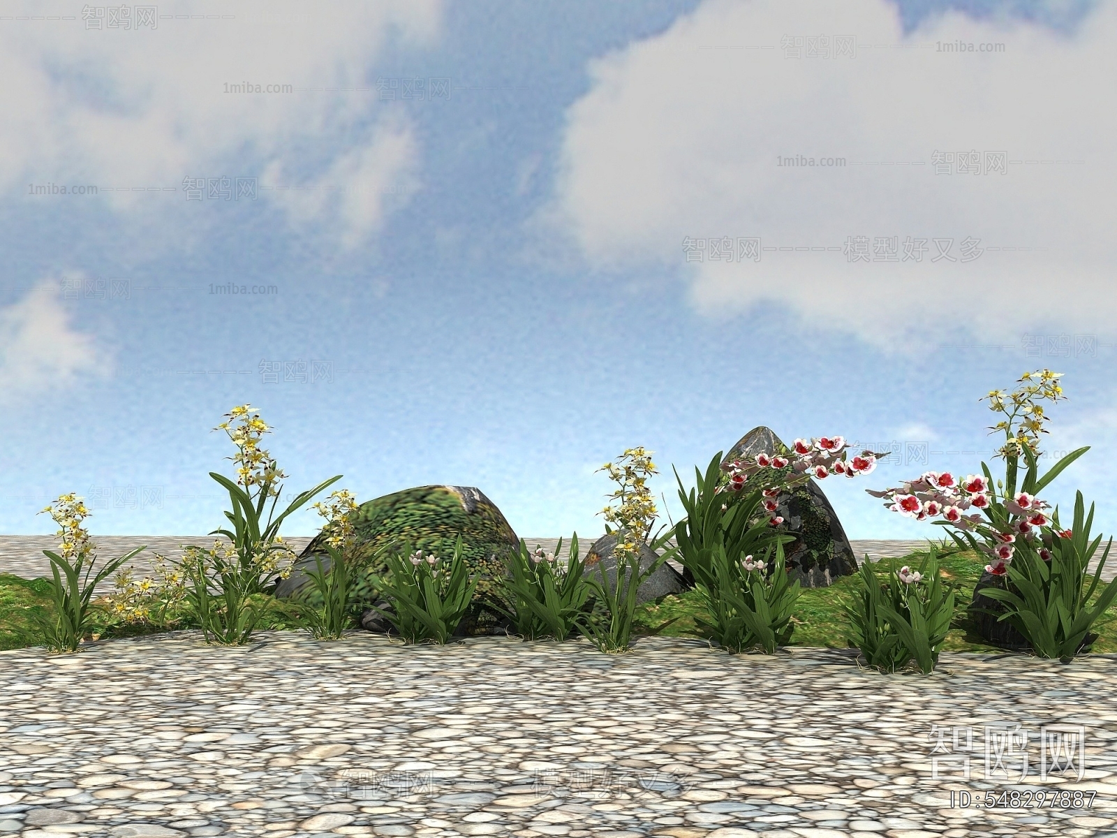 Modern Flowers And Grass