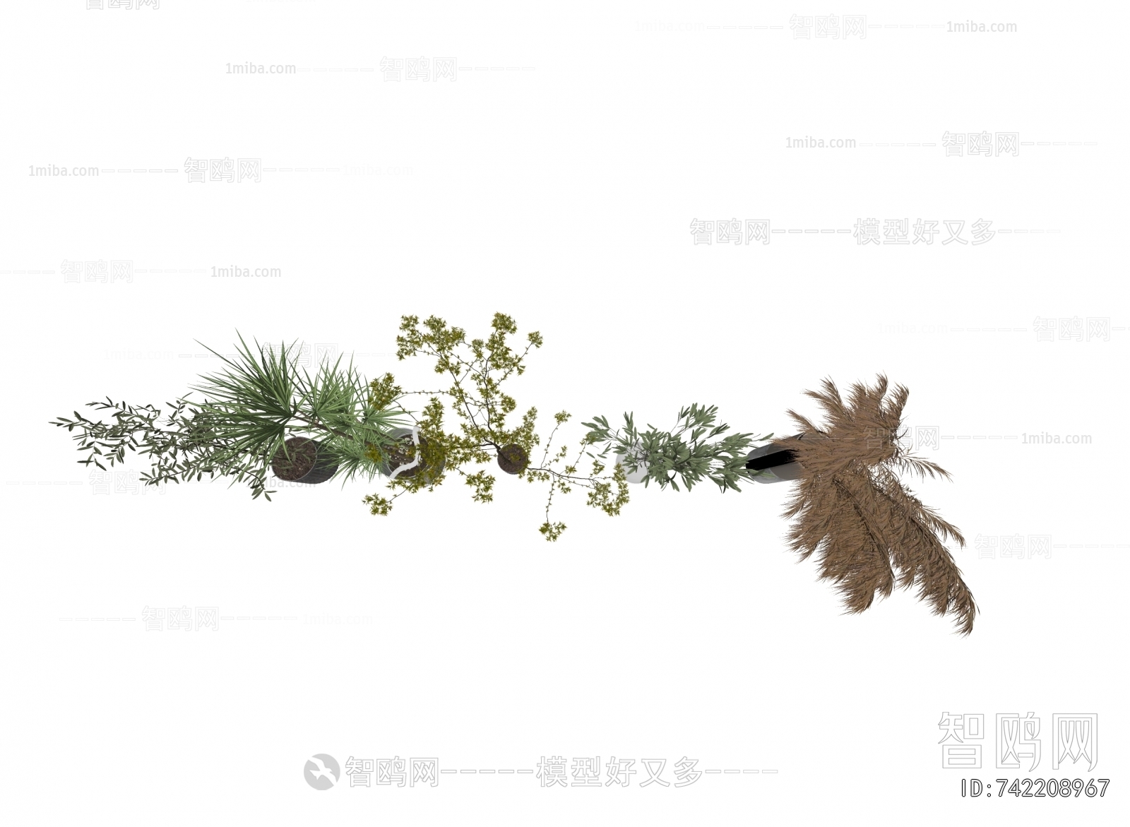 Modern Ground Green Plant Potted Plants