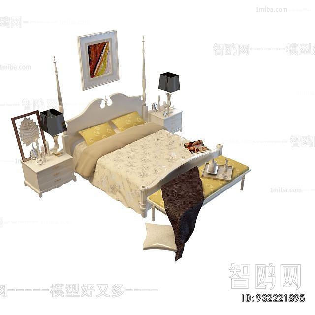 Simple European Style Double Bed