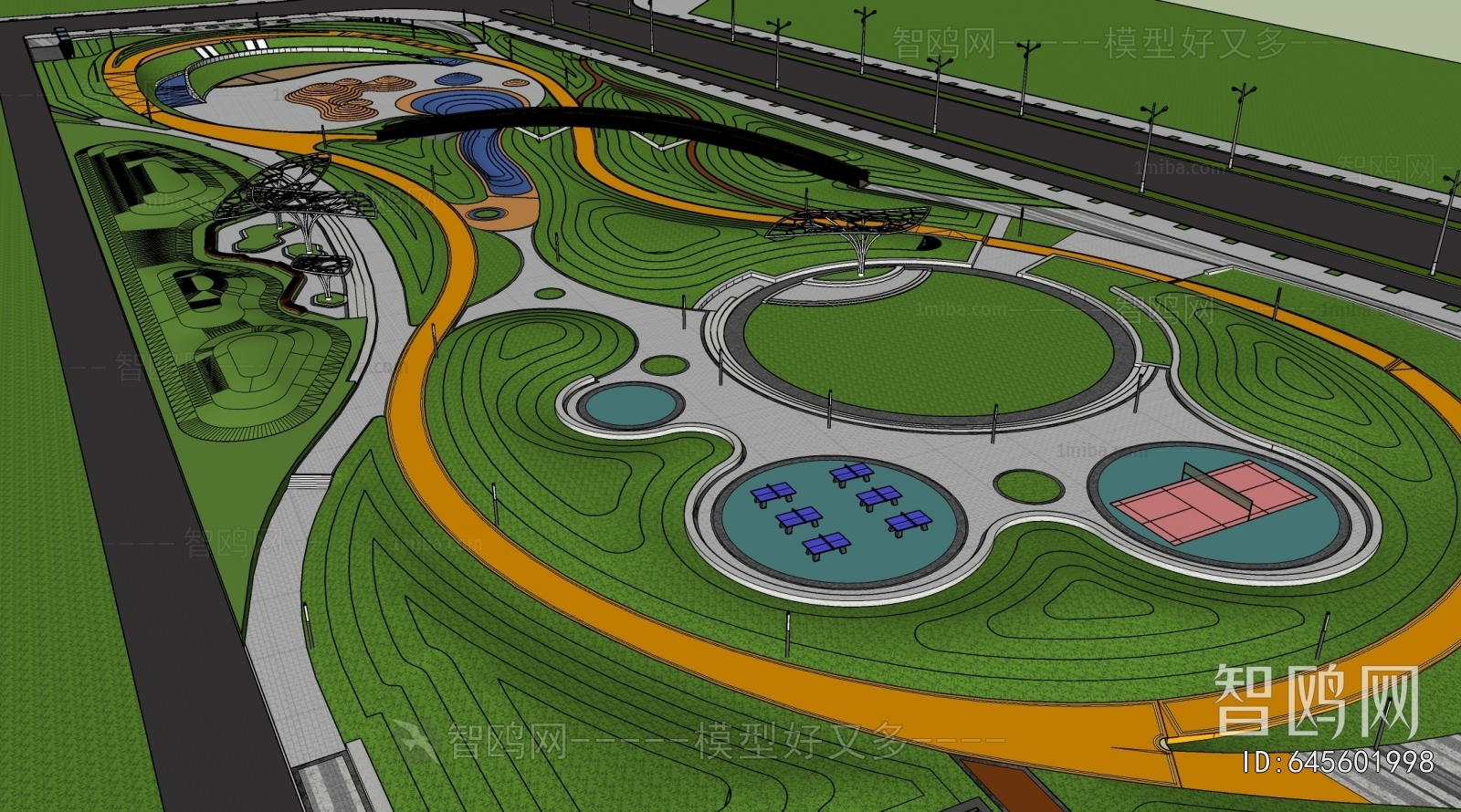 Modern Park Landscape