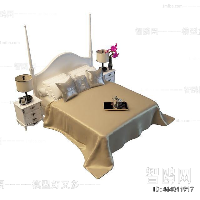 Simple European Style Double Bed