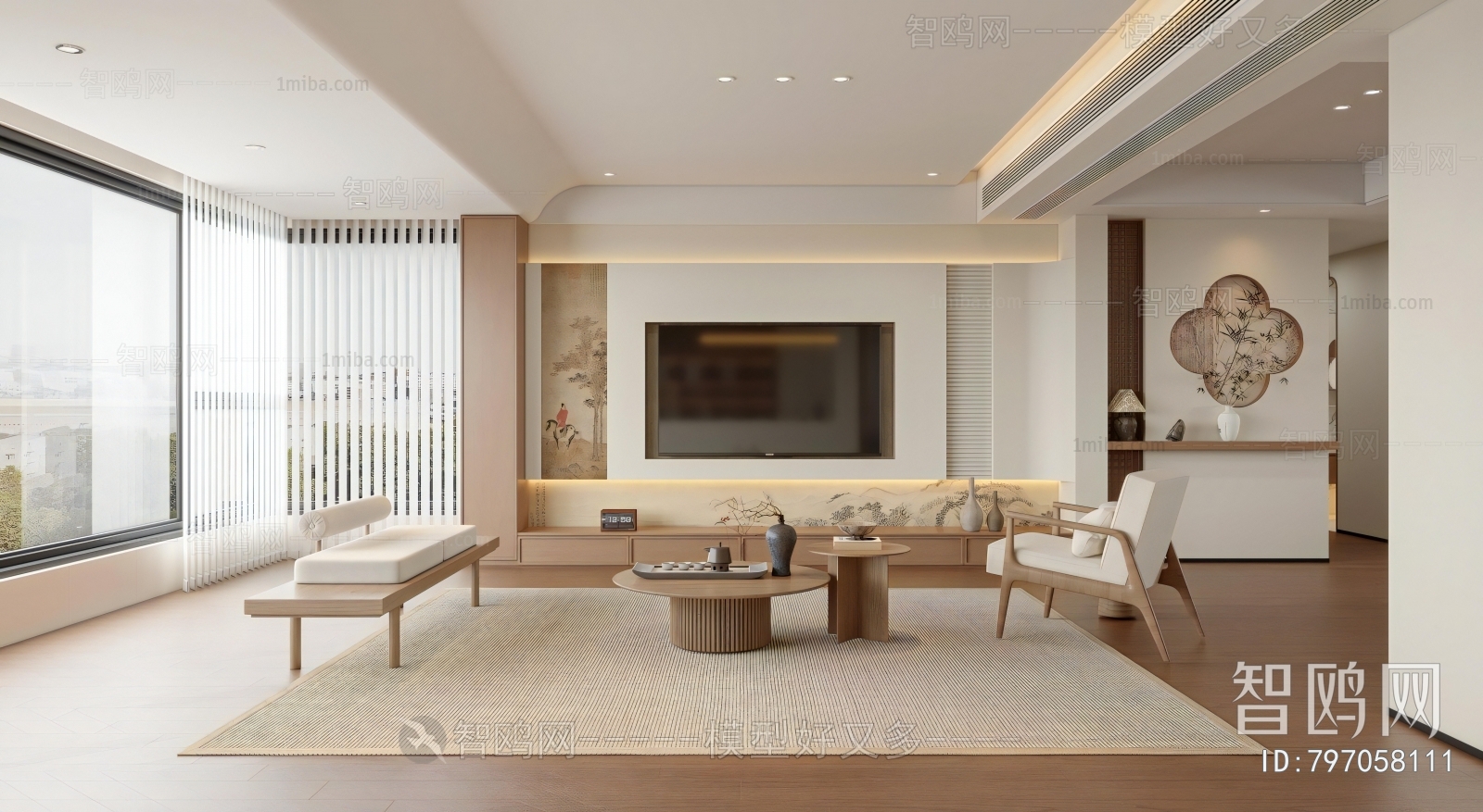 New Chinese Style A Living Room