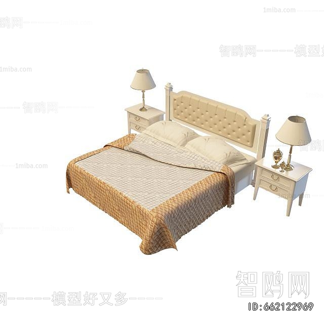 Simple European Style Double Bed