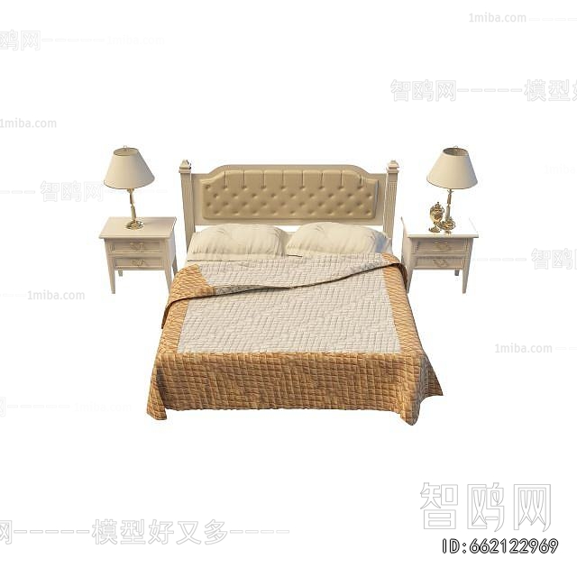 Simple European Style Double Bed