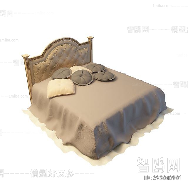 Simple European Style Double Bed