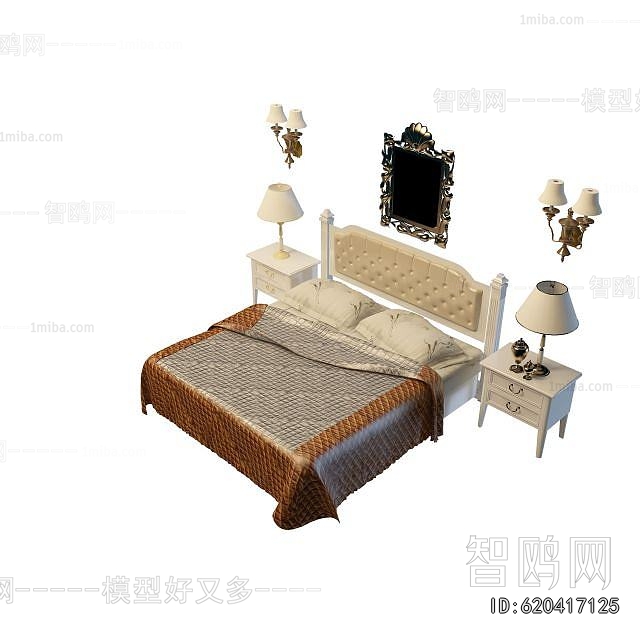 Nordic Style Simple European Style Double Bed