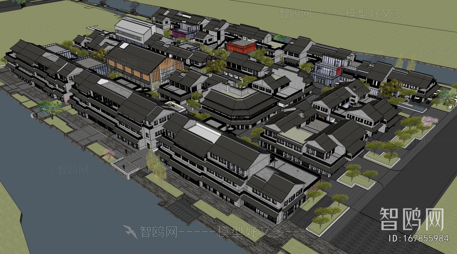 New Chinese Style Appearance Of Commercial Building