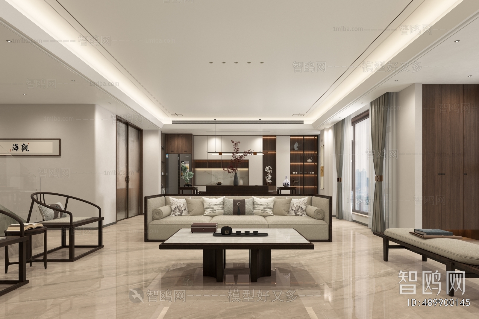 New Chinese Style A Living Room