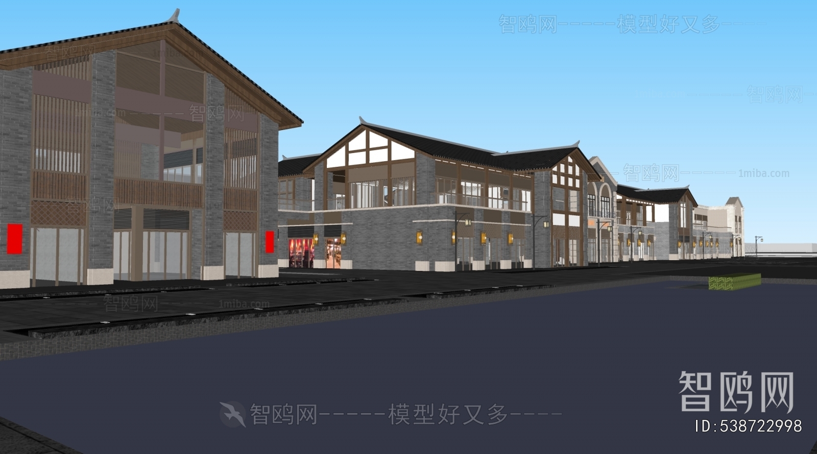 New Chinese Style Appearance Of Commercial Building