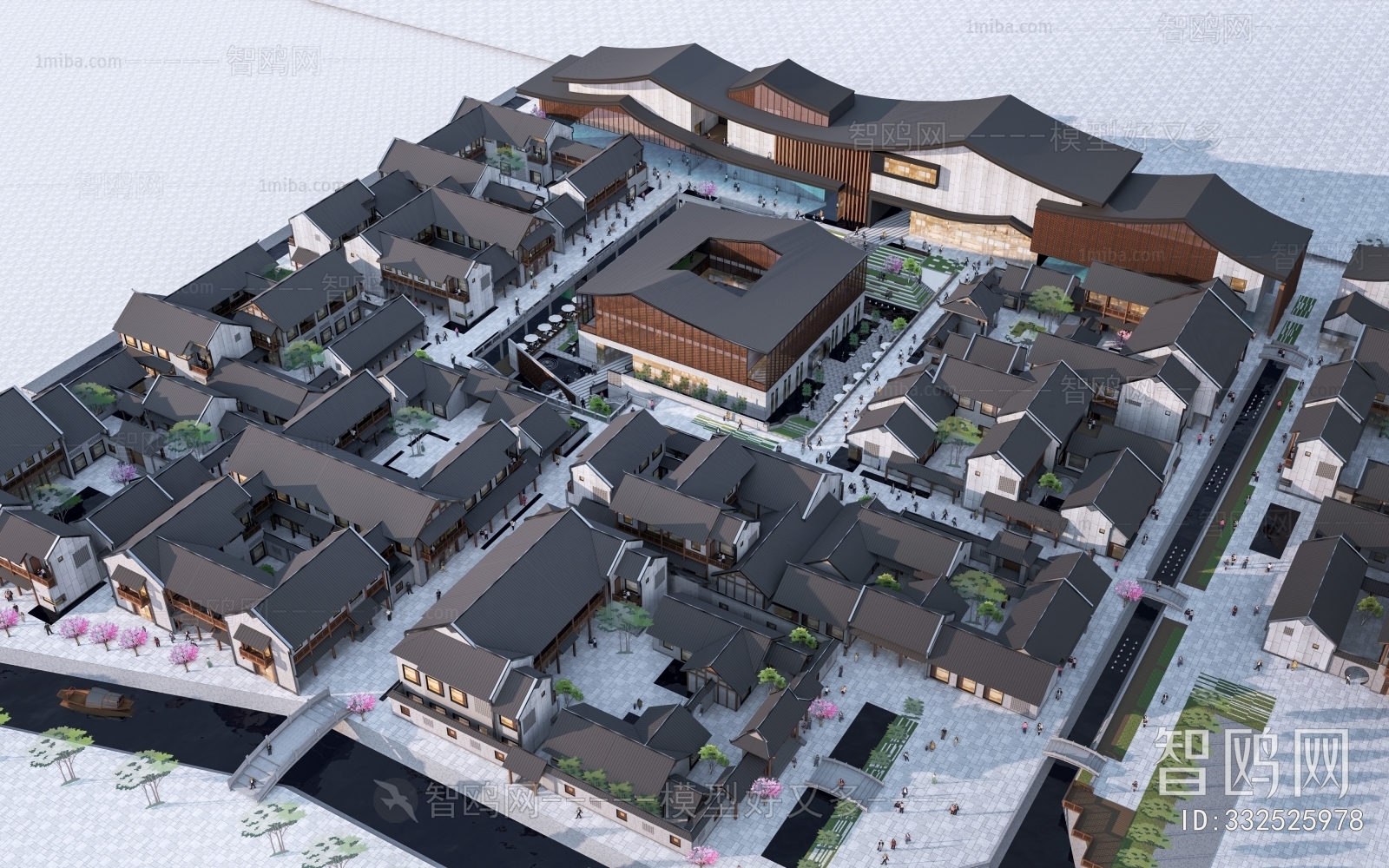 New Chinese Style Appearance Of Commercial Building