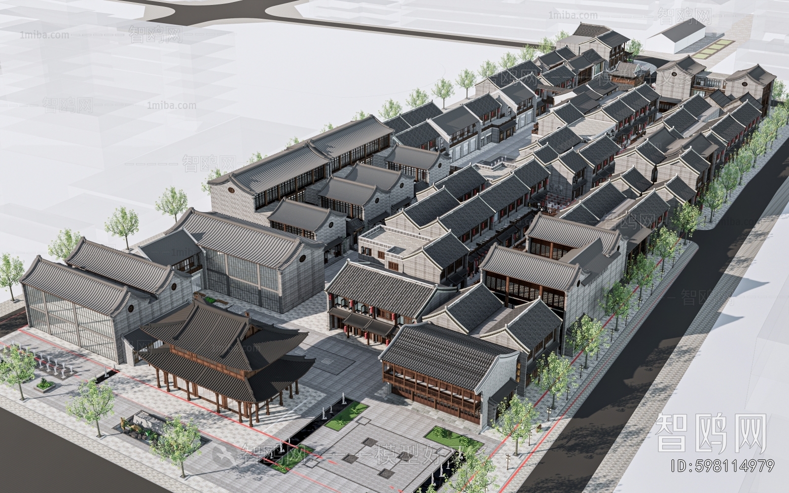 New Chinese Style Appearance Of Commercial Building