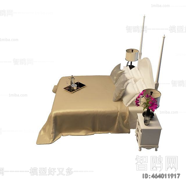 Simple European Style Double Bed