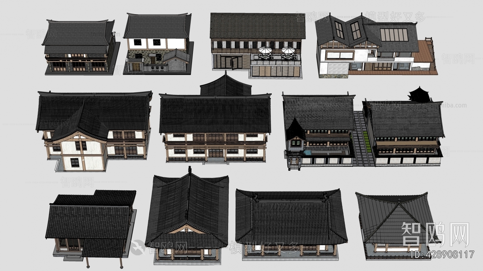 New Chinese Style Appearance Of Commercial Building