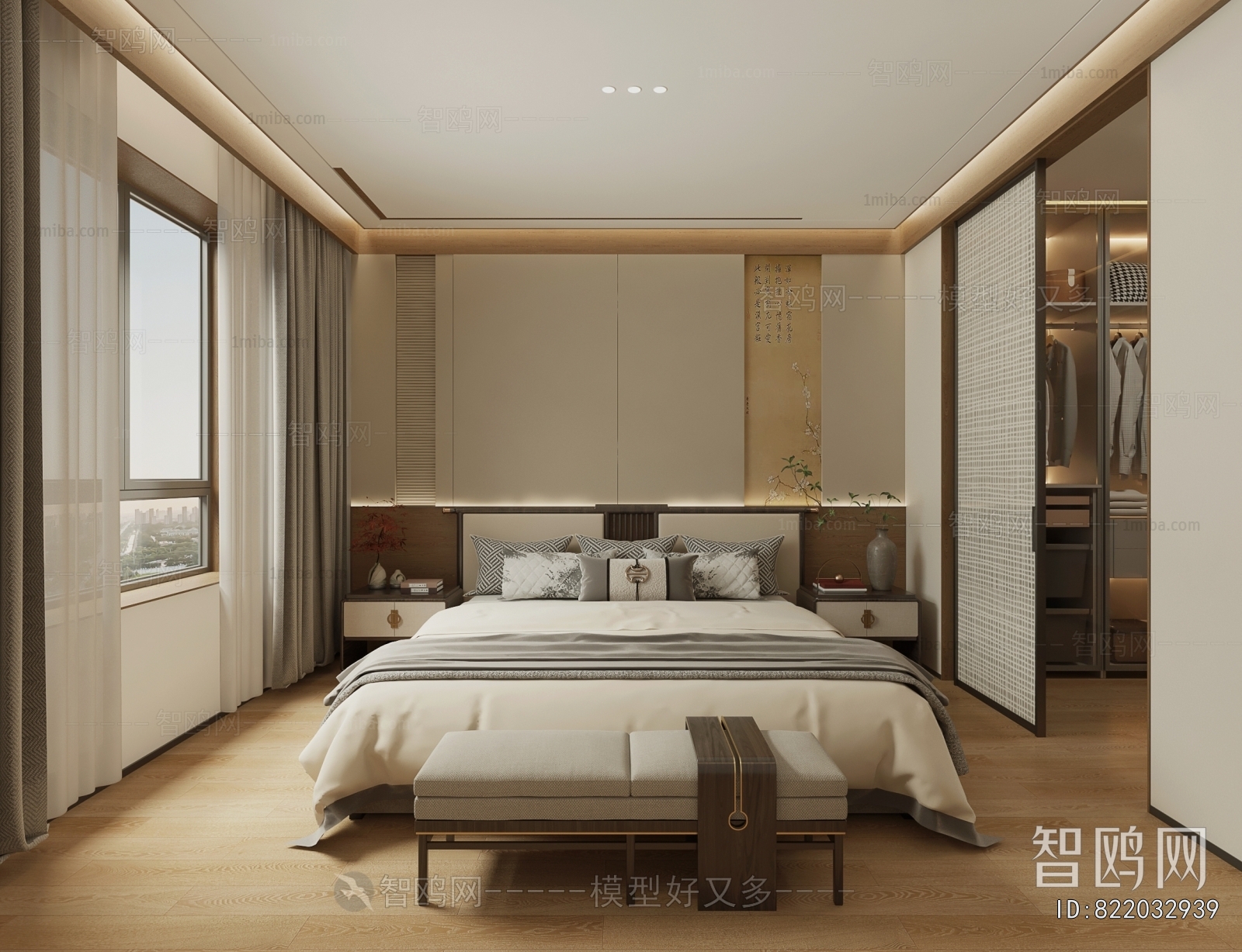 New Chinese Style Bedroom