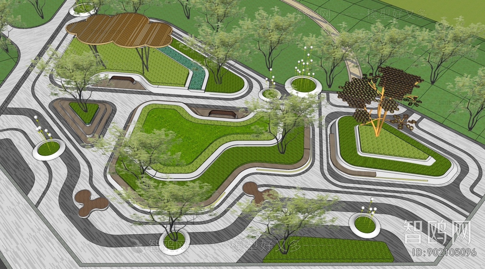 Modern Park Landscape