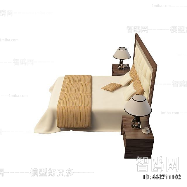 Simple European Style Double Bed