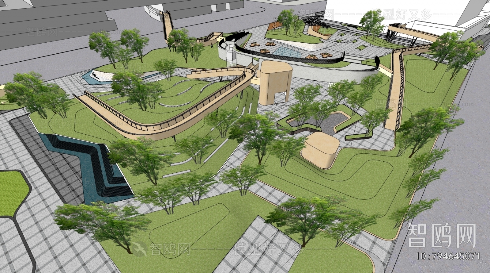 Modern Park Landscape