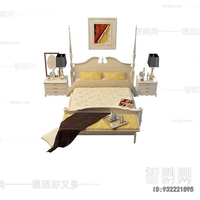 Simple European Style Double Bed