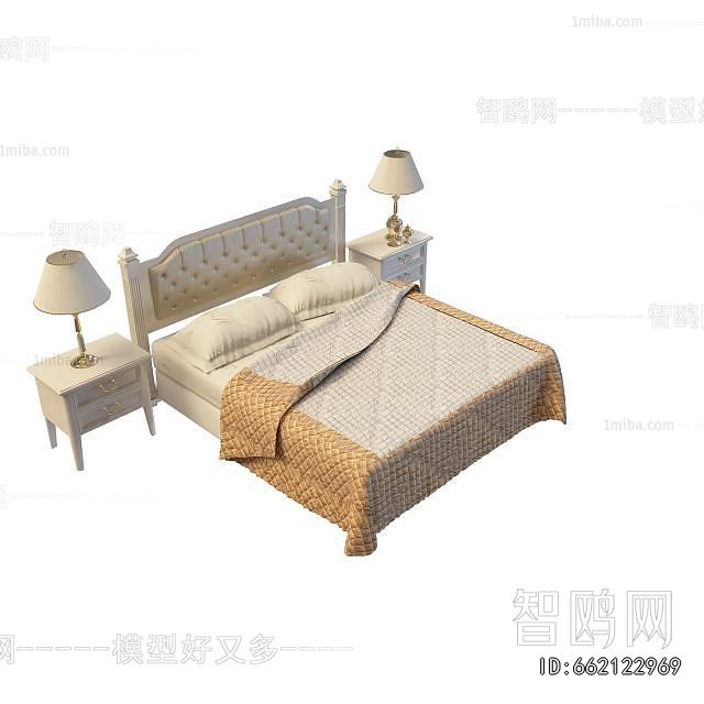 Simple European Style Double Bed