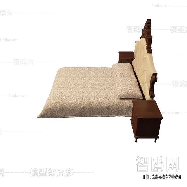 Simple European Style Double Bed