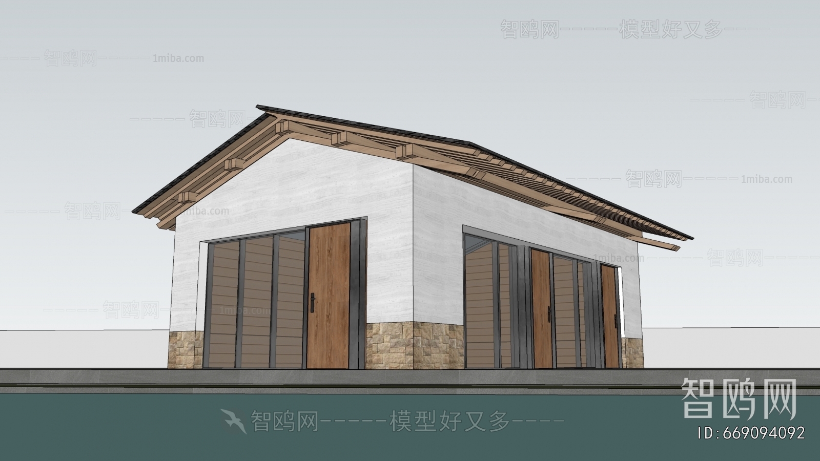 New Chinese Style Appearance Of Commercial Building