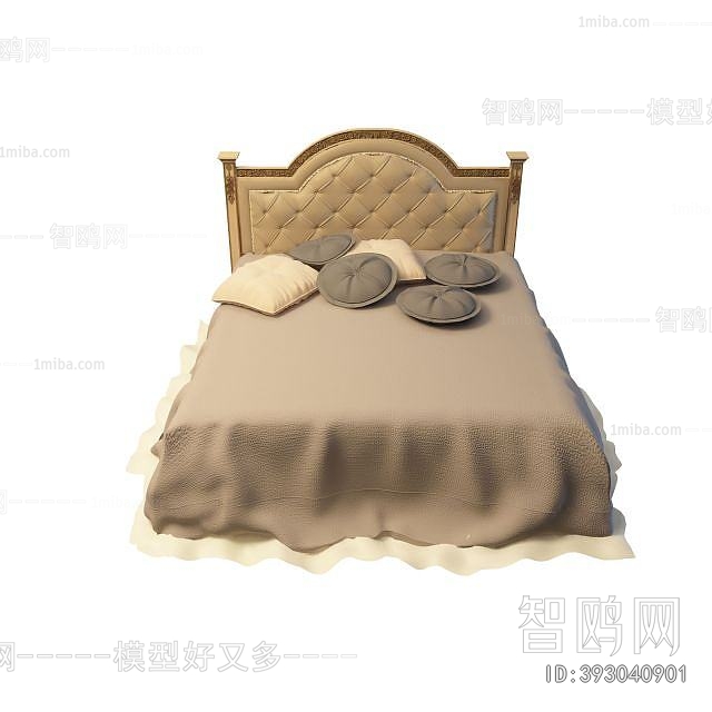 Simple European Style Double Bed