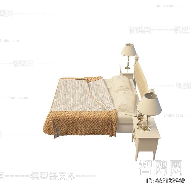 Simple European Style Double Bed