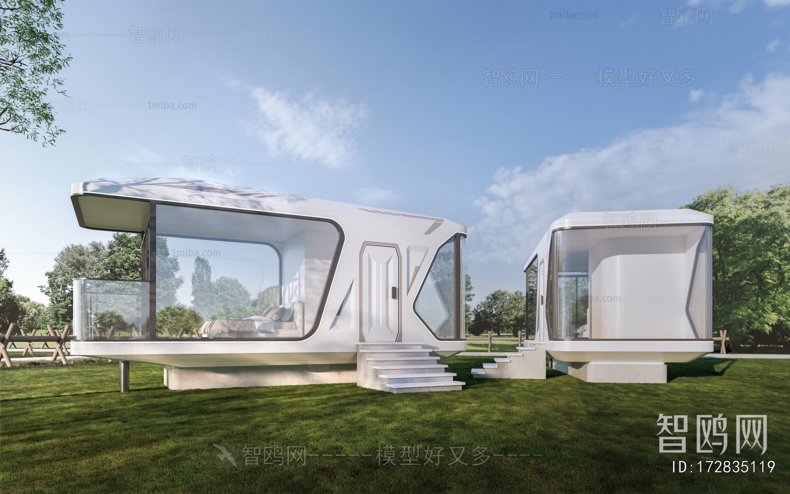 现代太空舱民宿小屋外观