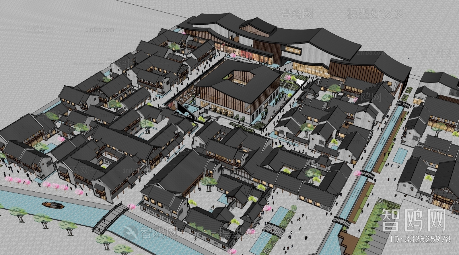 New Chinese Style Appearance Of Commercial Building