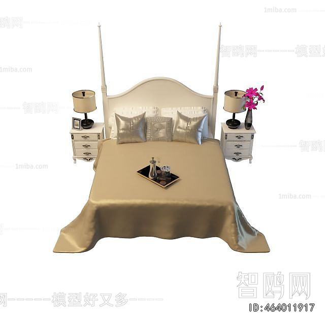 Simple European Style Double Bed
