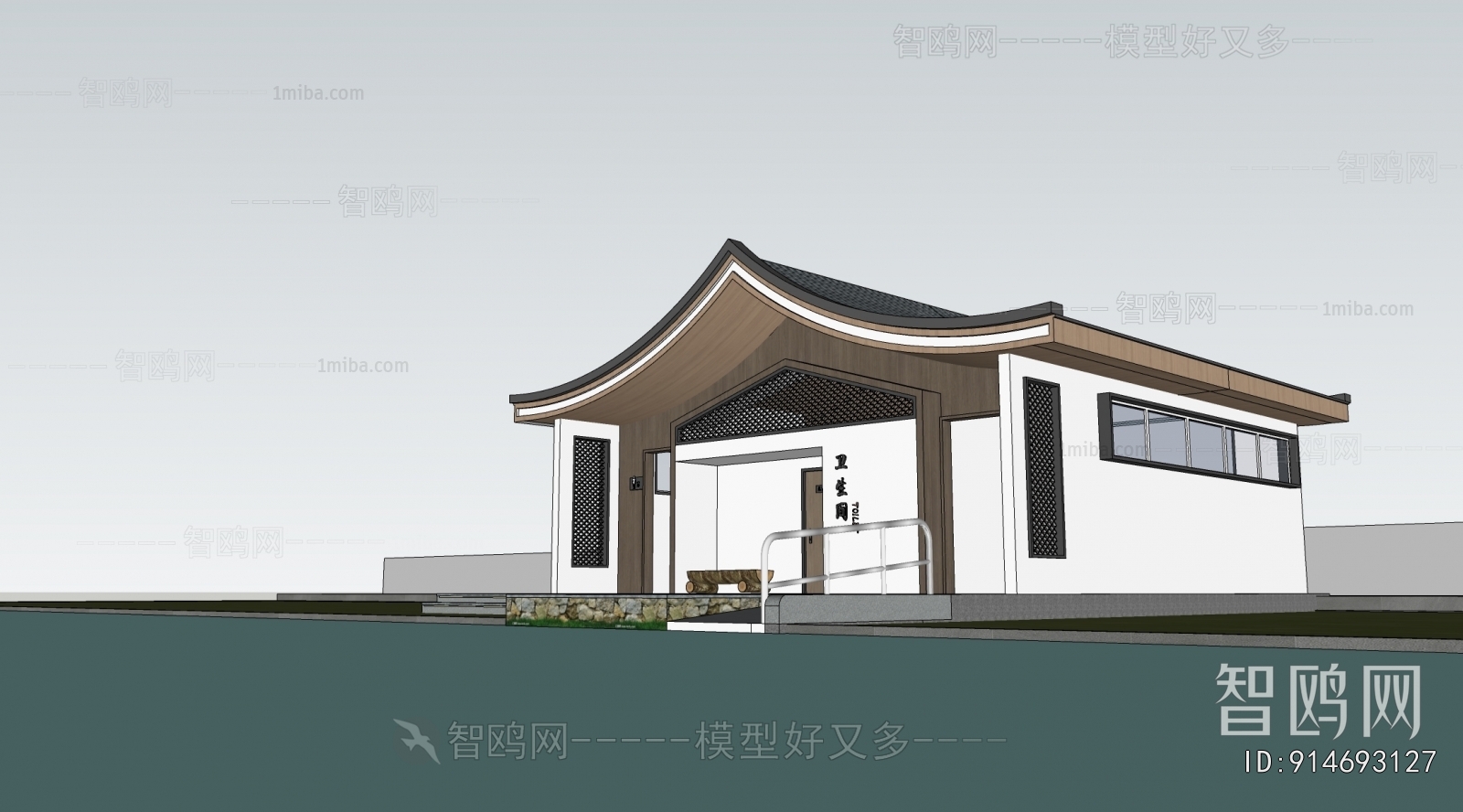 新中式公共厕所卫生间建筑