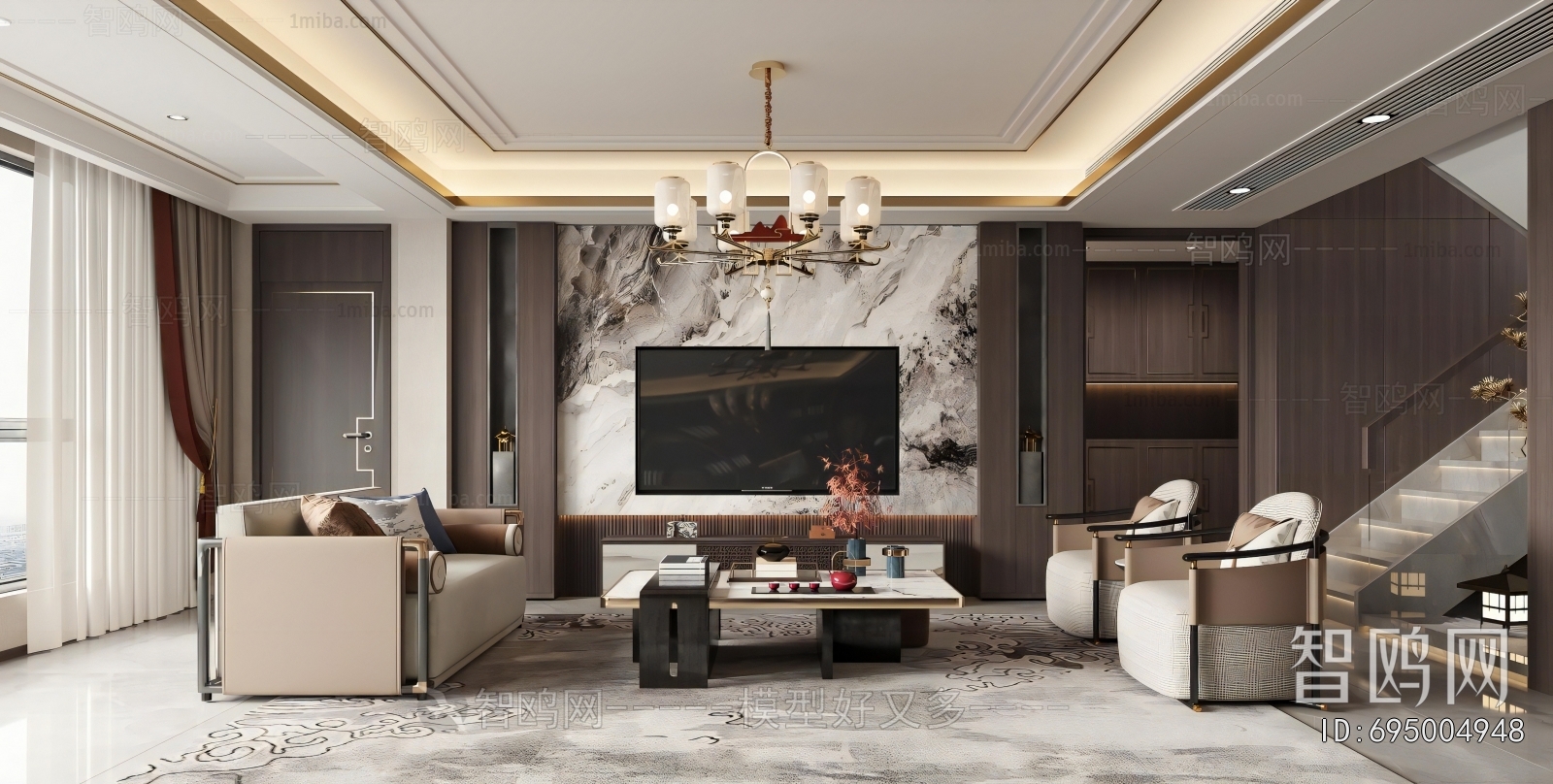 New Chinese Style A Living Room