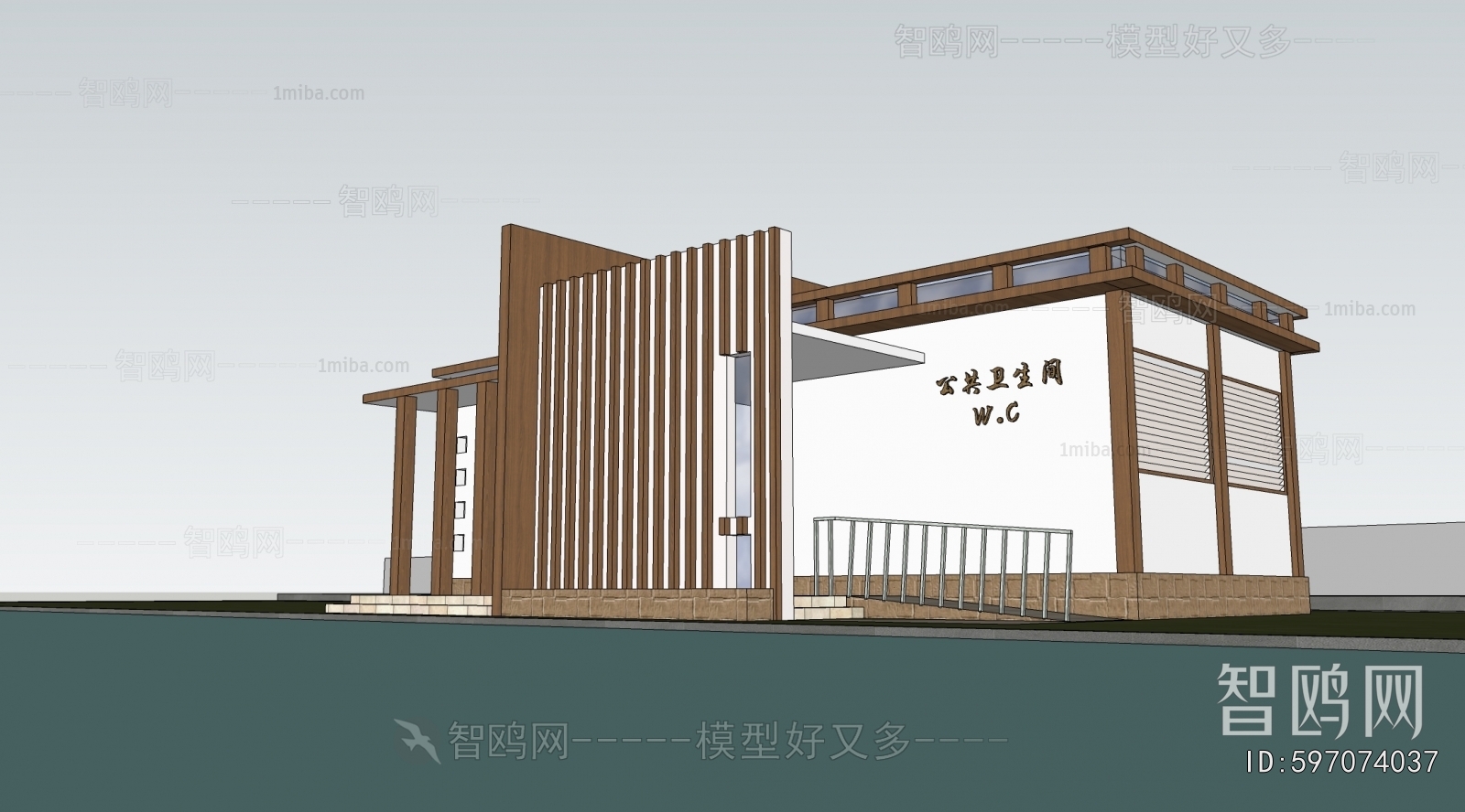 现代公共厕所卫生间建筑