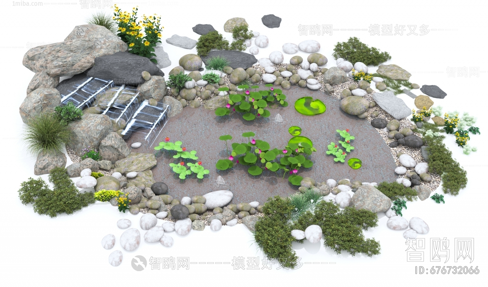 New Chinese Style Rockery Waterscape